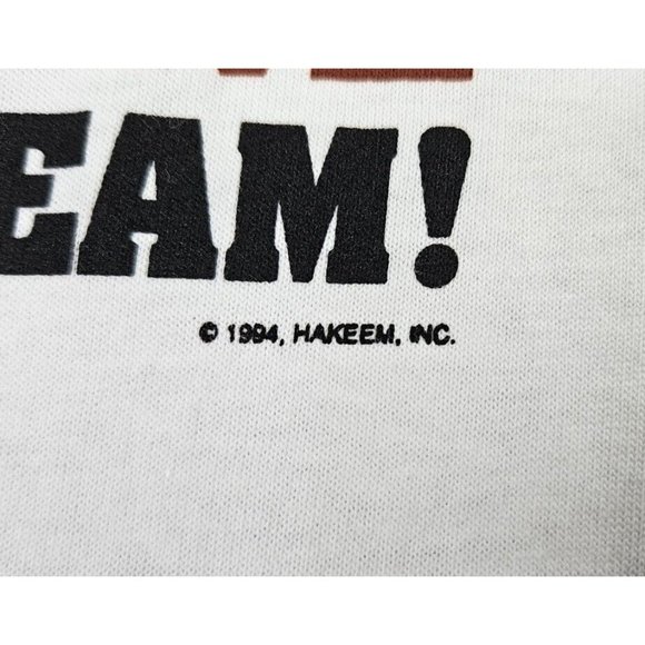 NWT VTG 1994 Hakeem Olajuwon MVP T-Shirt Houston Rockets Single Stitch Sz Large - Picture 5 of 11